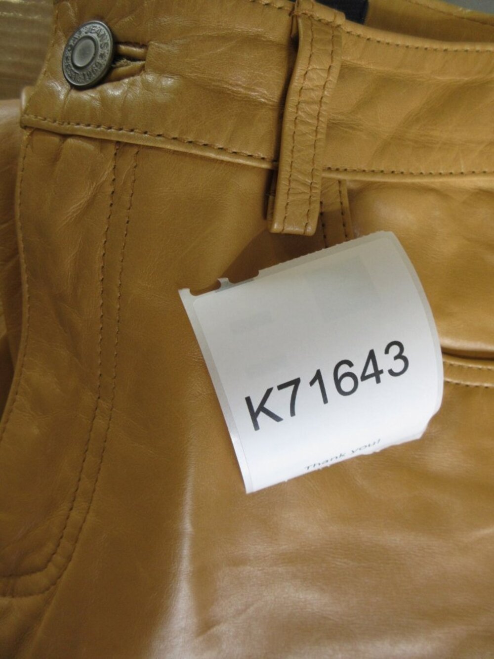 VINTAGE Gap Pants 6 Camel Genuine Leather Bootcut Y2K Trousers * - Picture 11 of 11